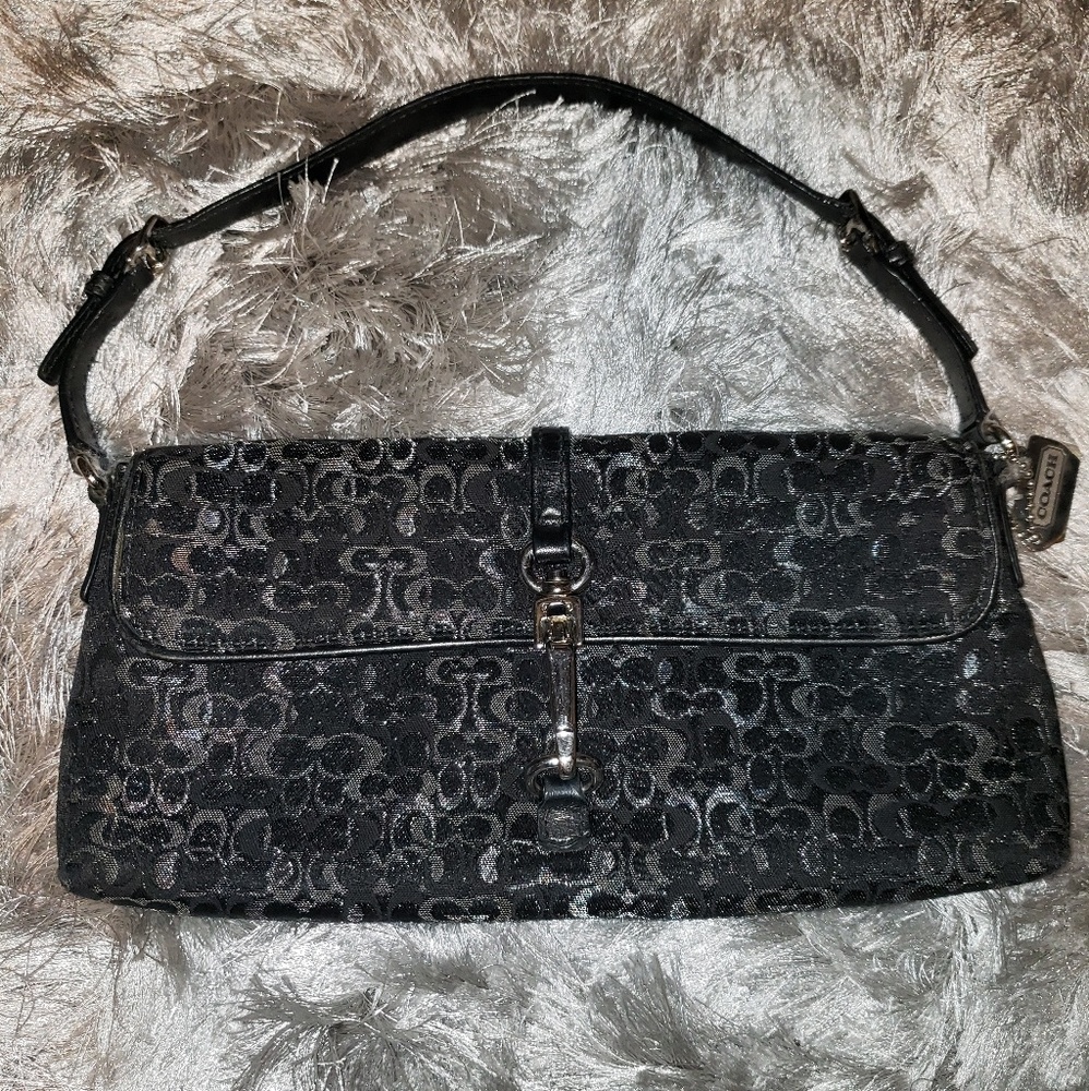 Coach black and silver handbag